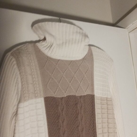 Womans PXLarge Liz Claiborne Brown Knit Cowl Neck Pullover Blouse Sweater - Picture 4 of 5